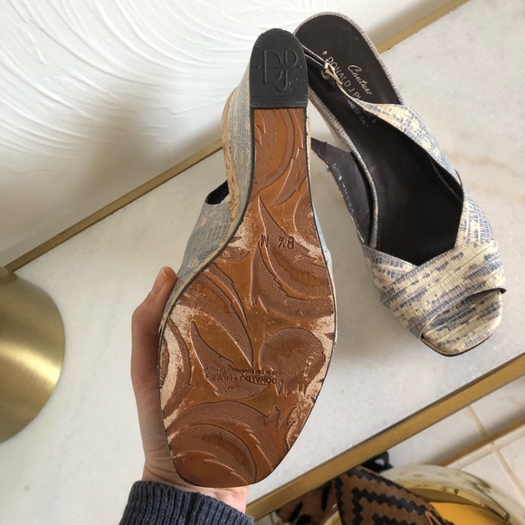 Donald J. Pliner Snake Skin Wedges - Picture 5 of 7